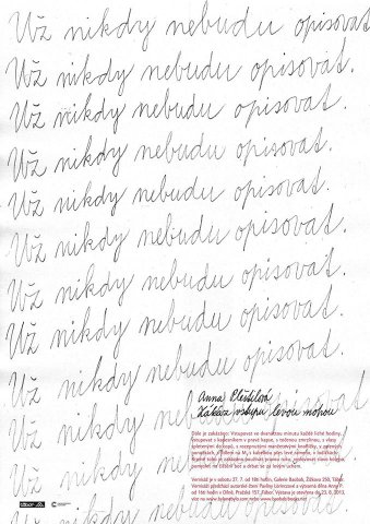 Už nikdy nebudu opisovat